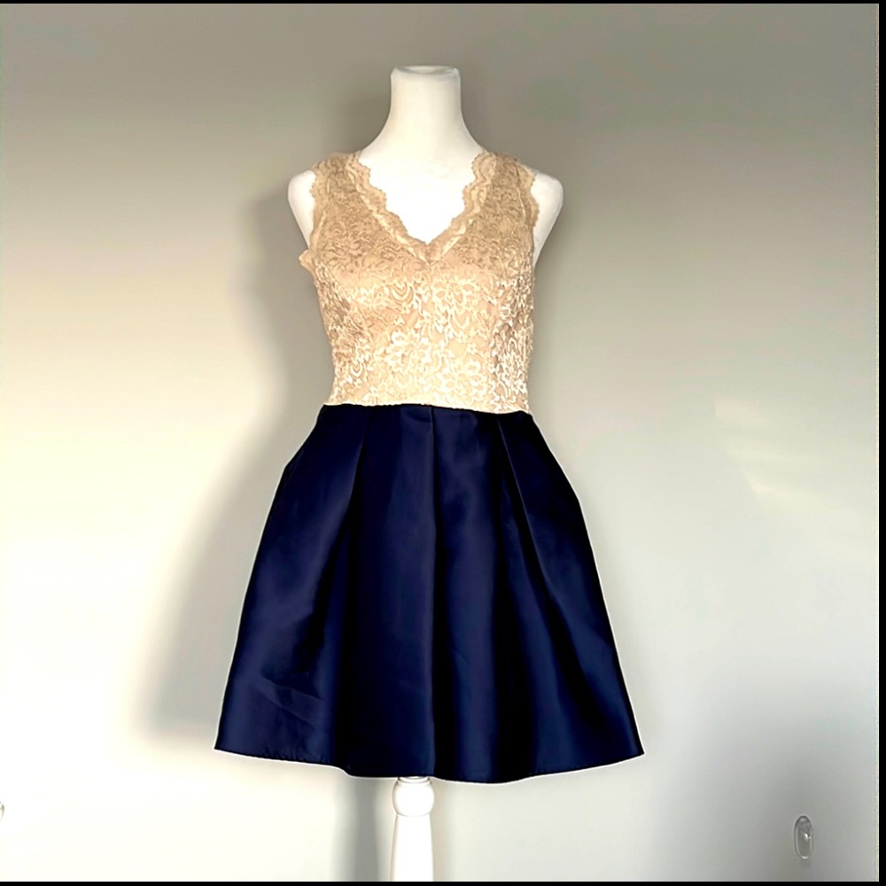 Lace and Taffeta Semi-Formal Dress